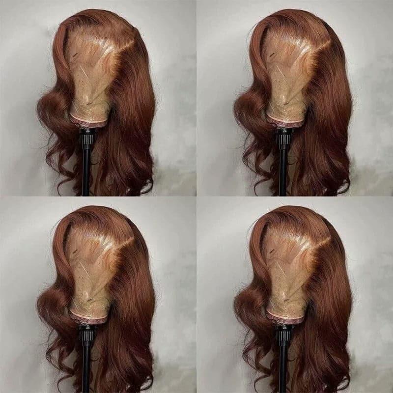180% high density wig, Chocolate Brown Body Wave, 13x4 HD lace front